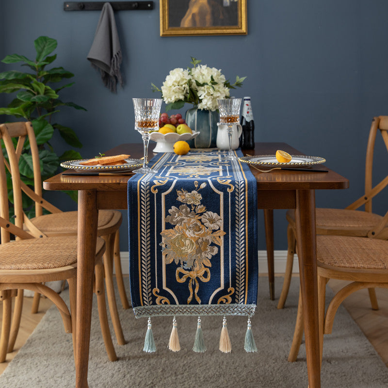 Table Linens: Floral Chenille Table Runner