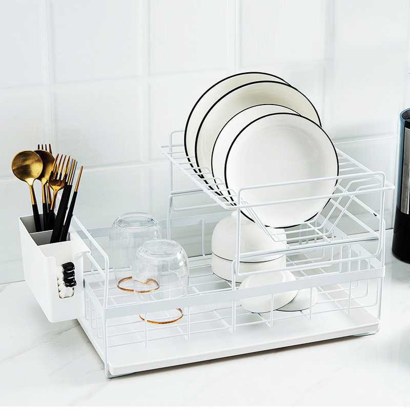 2-Tier Metal Dish Drain Rack