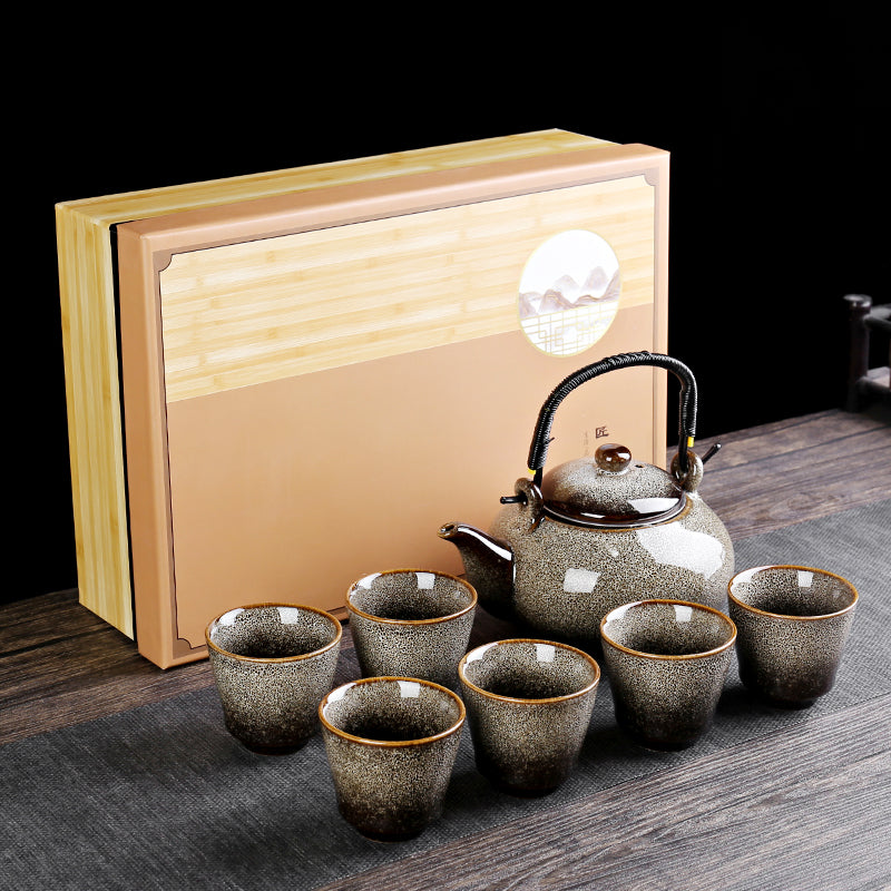 Ceramic Kung Fu Lifting Beam Tea Set