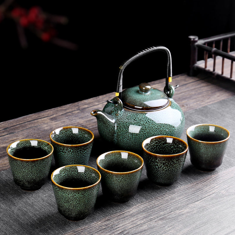 Ceramic Kung Fu Lifting Beam Tea Set