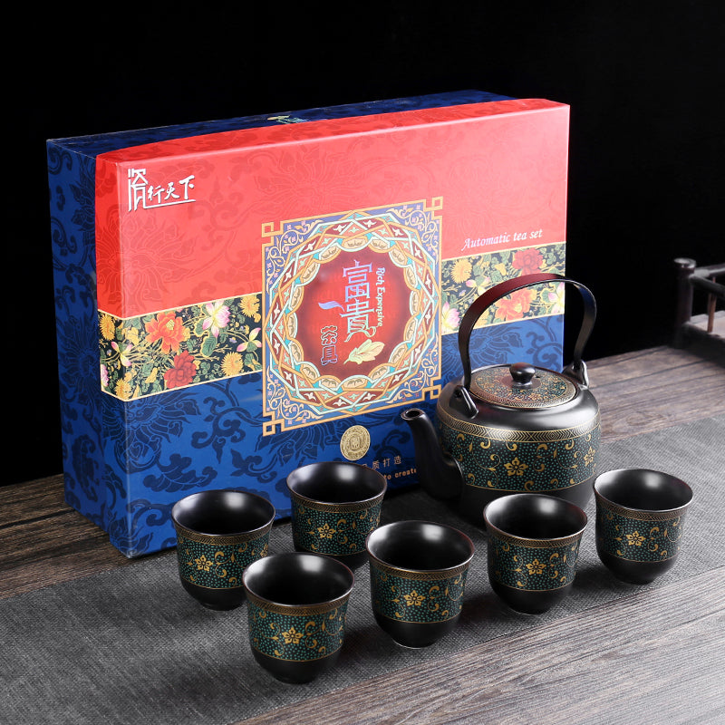 Ceramic Kung Fu Lifting Beam Tea Set