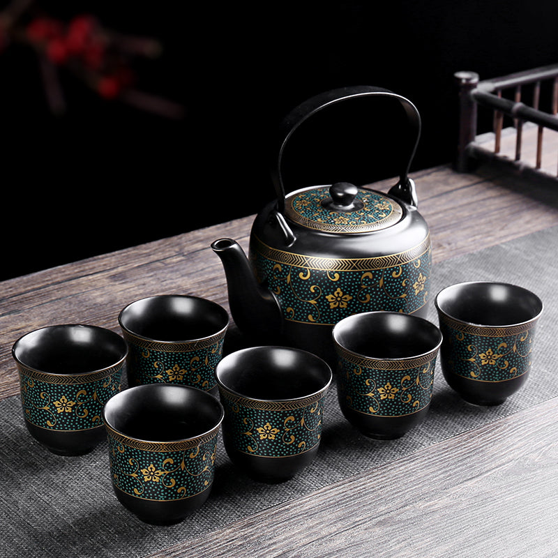 Ceramic Kung Fu Lifting Beam Tea Set