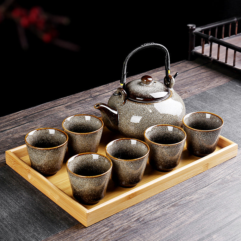 Ceramic Kung Fu Lifting Beam Tea Set