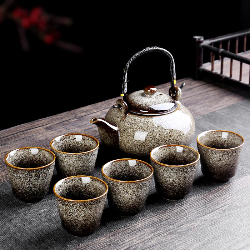 Ceramic Kung Fu Lifting Beam Tea Set