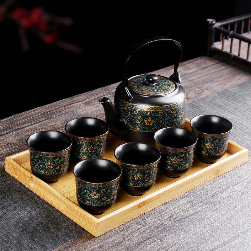 Ceramic Kung Fu Lifting Beam Tea Set