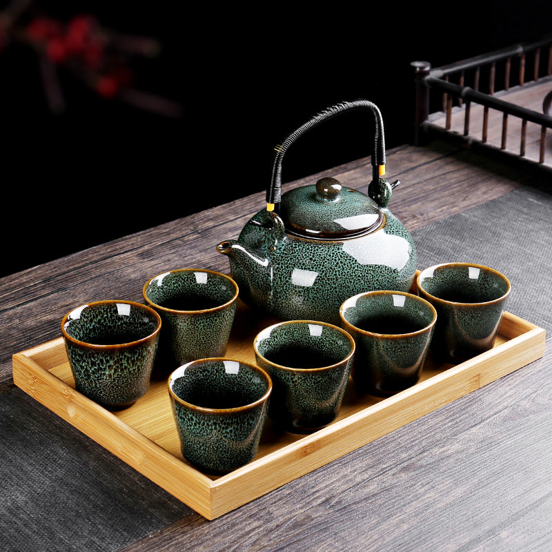 Ceramic Kung Fu Lifting Beam Tea Set