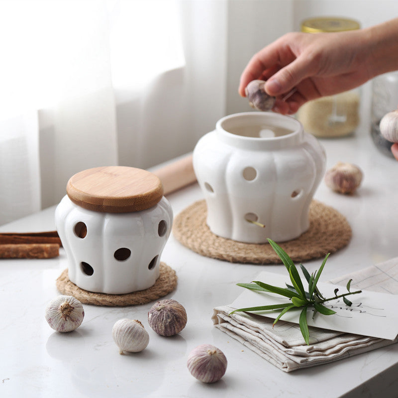 Garlic Keeper Ceramic Canister