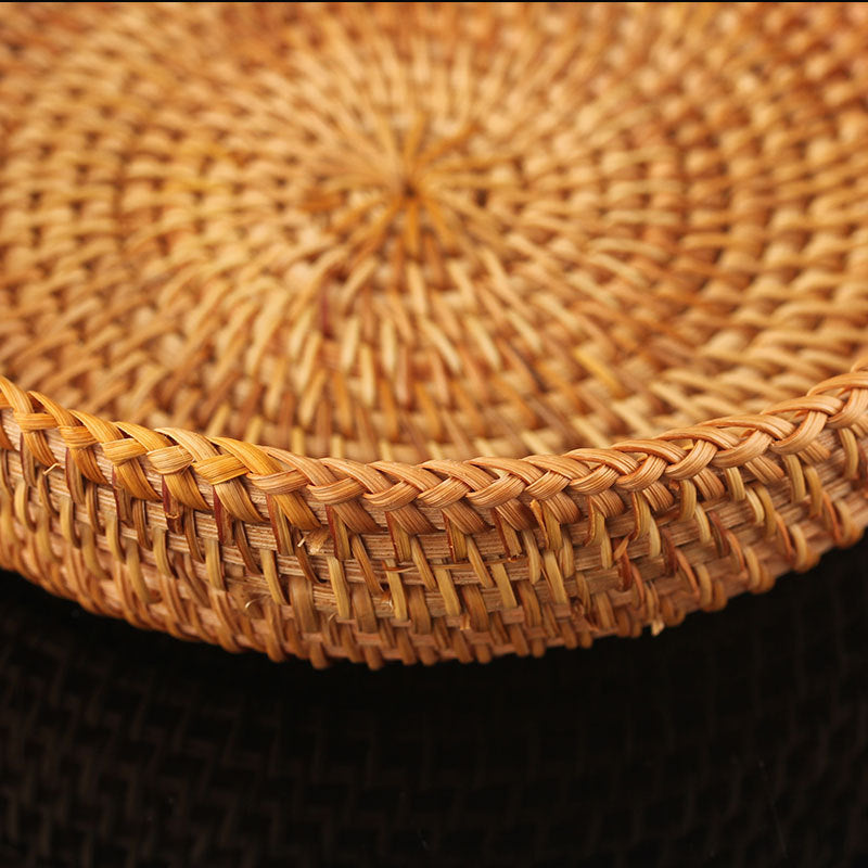 Woven Round Rattan Fruit Bowl Pastry Basket