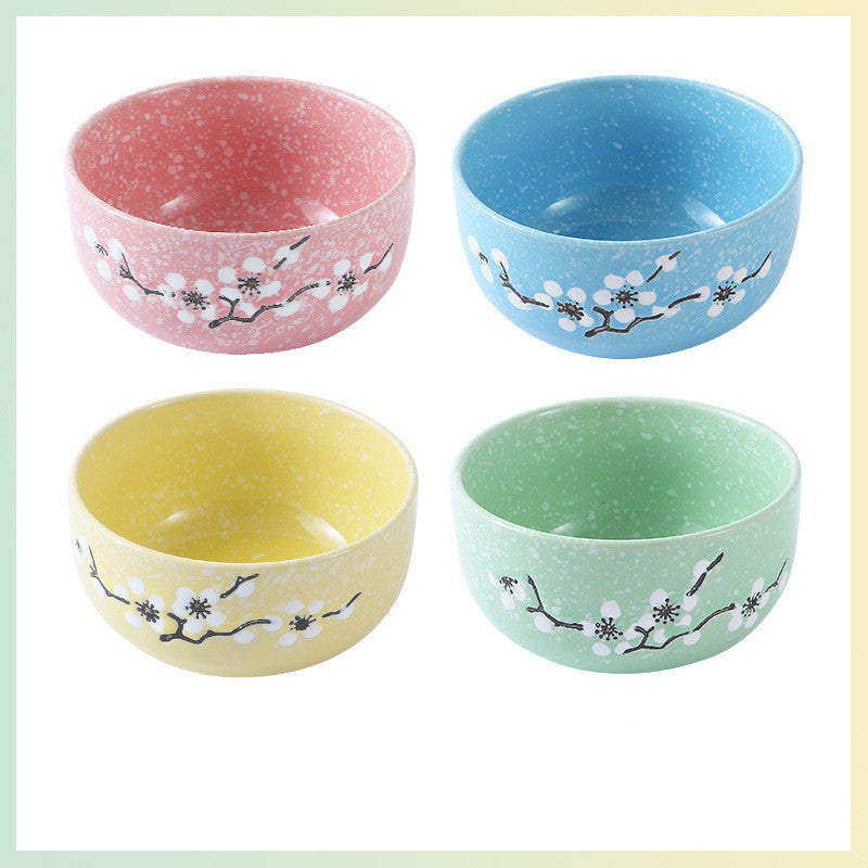 Tableware: Colorful Porcelain Plum Blossom Bowls