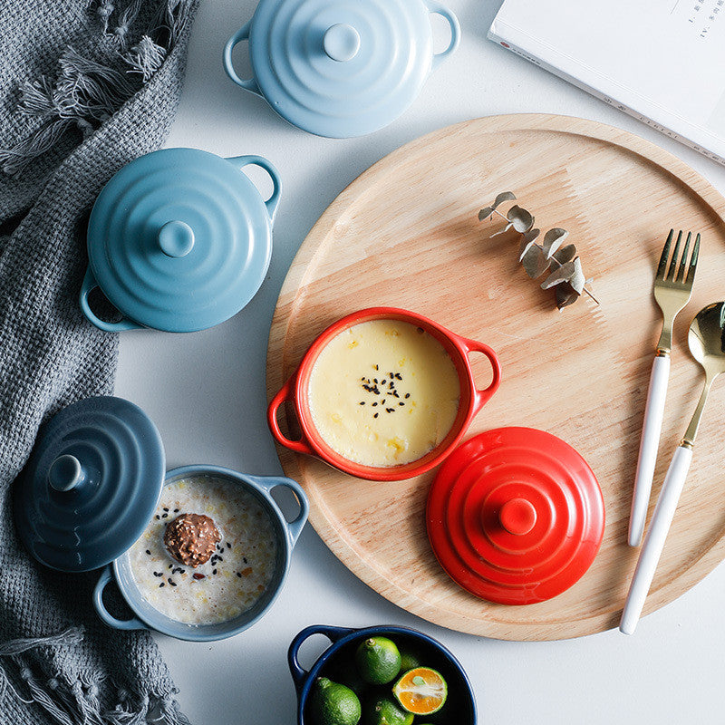 Single Serving Porcelain Crock Pot with Lid