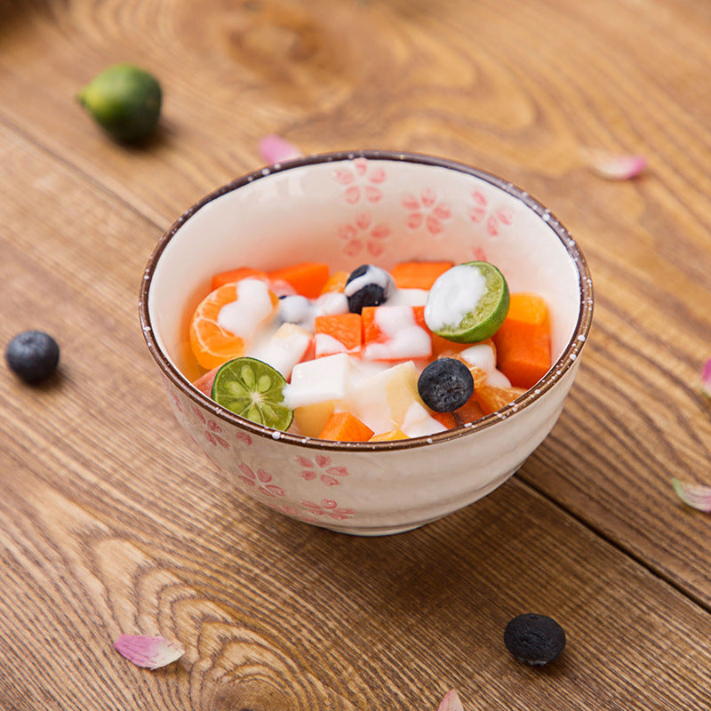 Tableware: Japanese Flower Blossoms Ceramic Bowl