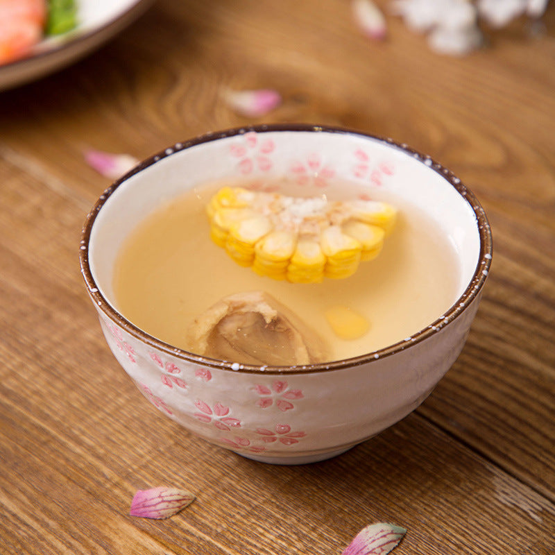 Tableware: Japanese Flower Blossoms Ceramic Bowl