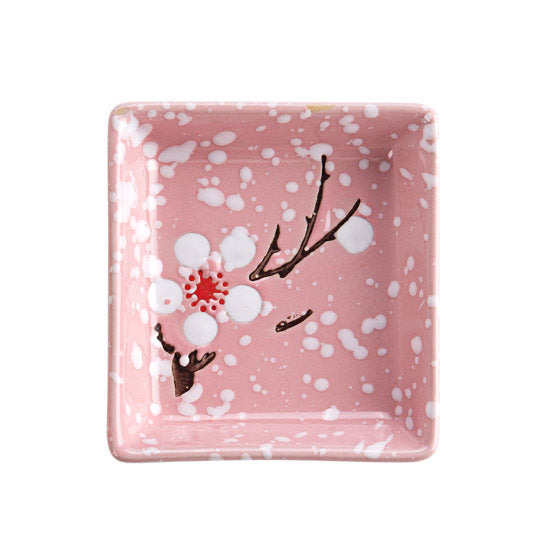 Japanese Ceramic Plum Blossom Sauce Dish