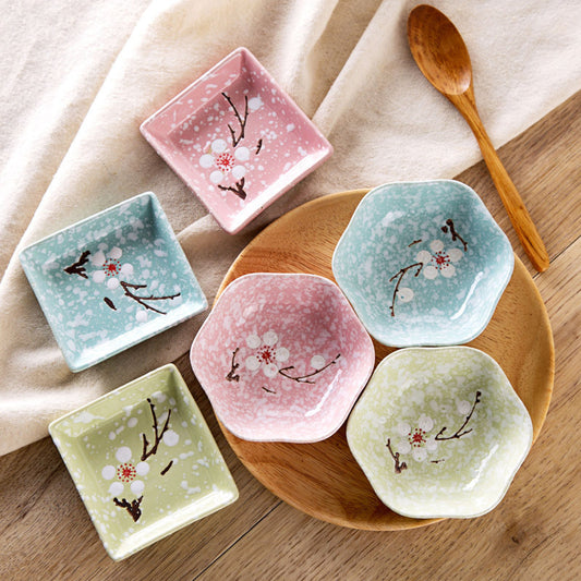 Japanese Ceramic Plum Blossom Sauce Dish