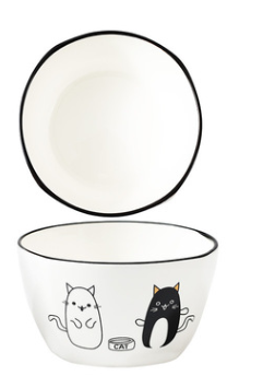 Tableware: Dake Cat 4.5 Inch Ceramic Bowl