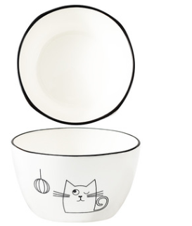 Tableware: Dake Cat 4.5 Inch Ceramic Bowl