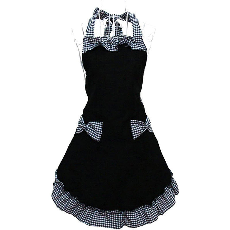 Ruffles & Bows Short Black Apron