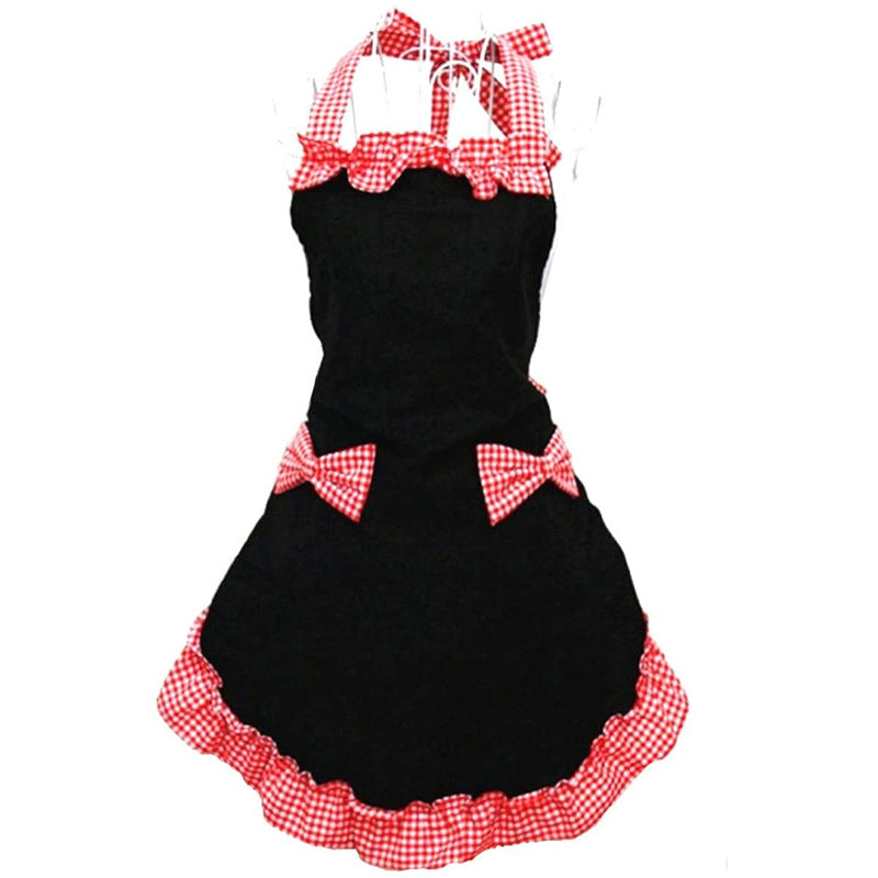 Ruffles & Bows Short Black Apron