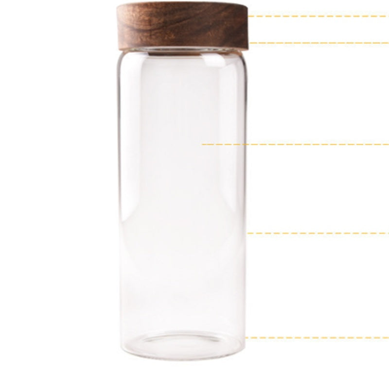 Clear Glass Jar with Wooden Lid