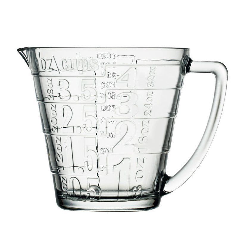 Kitchenware: Glass Embossed  Measuring Cup & Lid