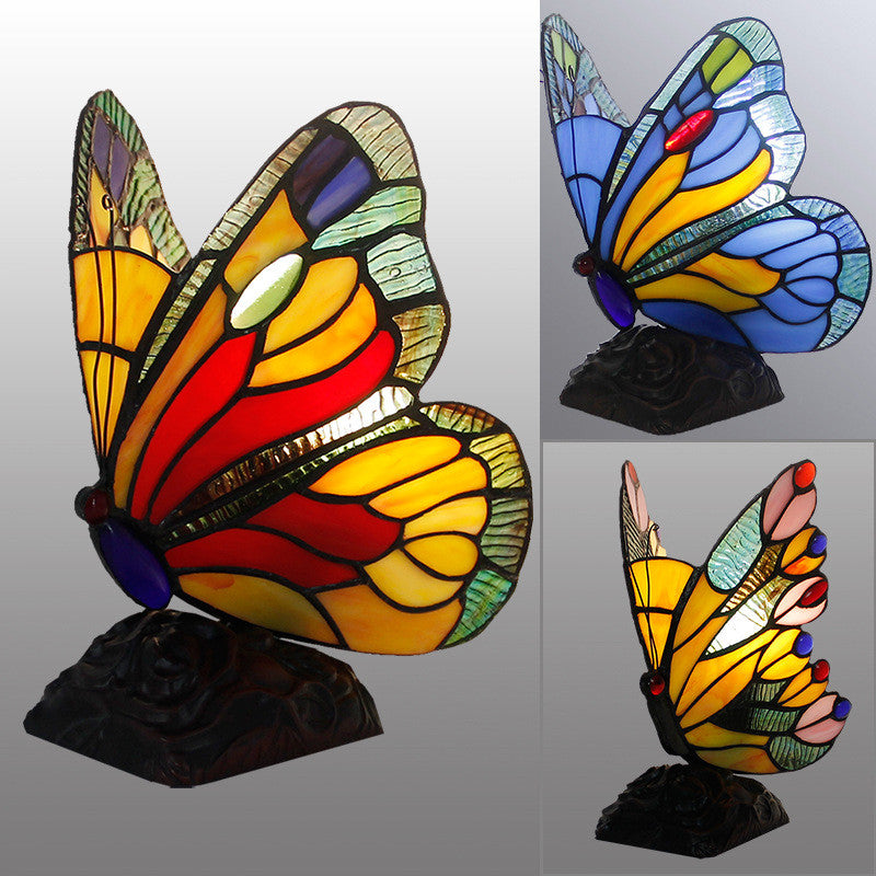 Stained Glass Butterfly Table Lamp