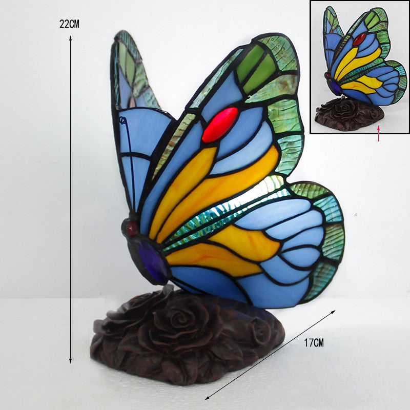 Stained Glass Butterfly Table Lamp