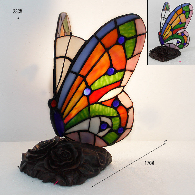 Stained Glass Butterfly Table Lamp