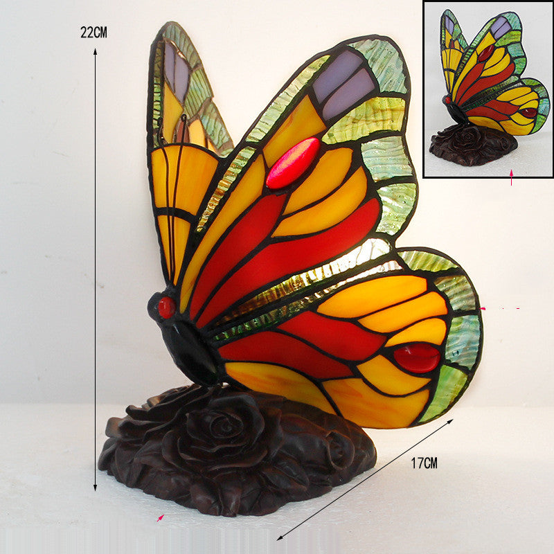 Stained Glass Butterfly Table Lamp