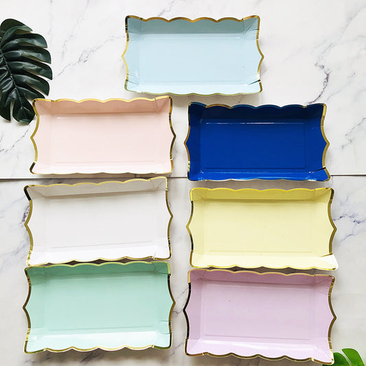 4PC Rectangular Paper Dessert Trays