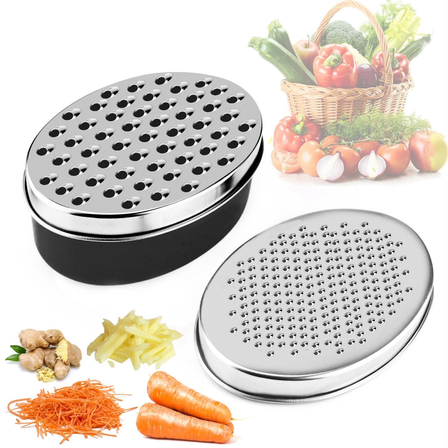 Kitchenware: Double-Sided Oval Box Cheese/Veggie Grater