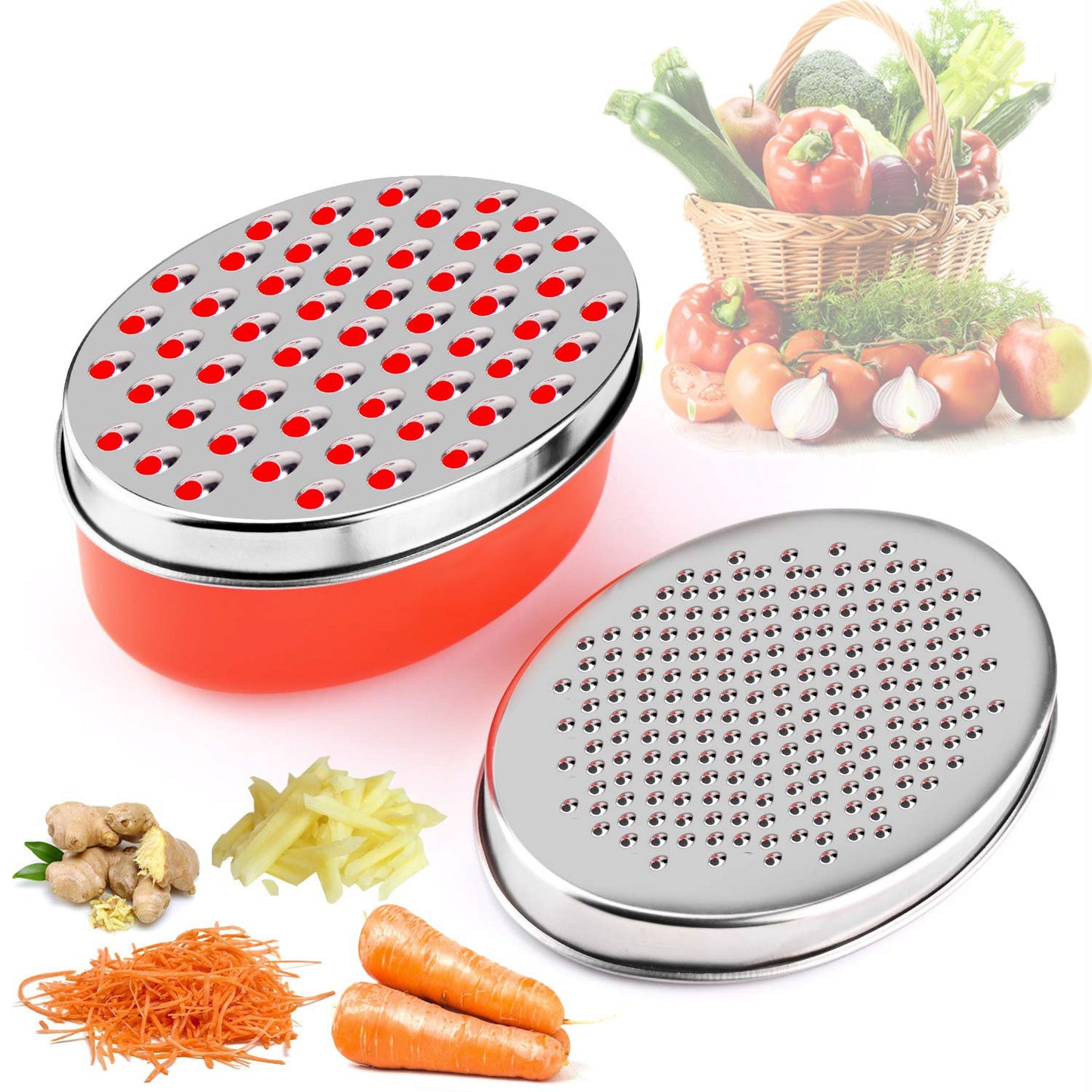 Kitchenware: Double-Sided Oval Box Cheese/Veggie Grater