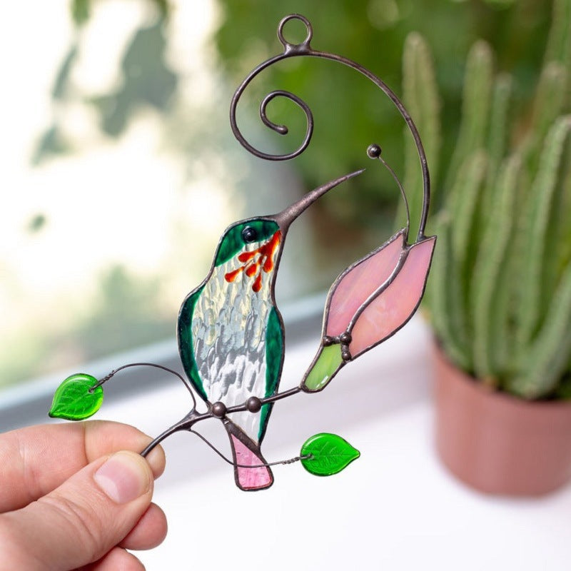 Hummingbird Stained Glass Suncatcher