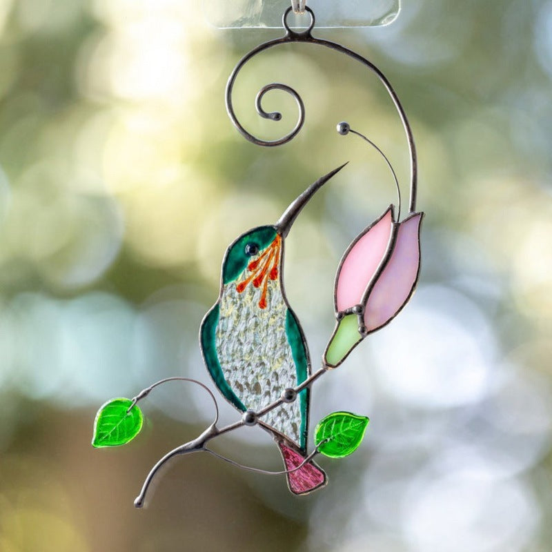 Hummingbird Stained Glass Suncatcher