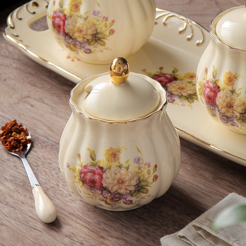 Tableware: 3PC Ceramic Jar-Tray Set