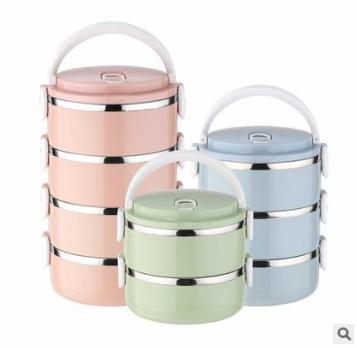 Stylish Stackable Enameled Stainless Steel Food Caddy