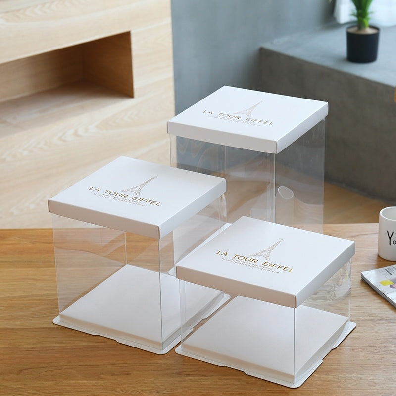 5PC Elegant Visual Dessert Box with Color Lid & Base