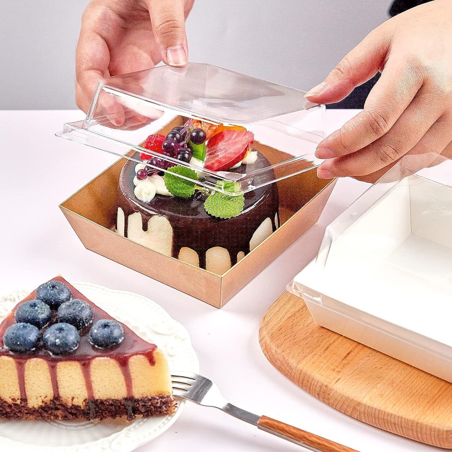 Square Bakery Box with Clear Top