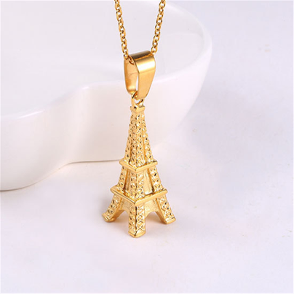 Jewelry: Eiffel Tower Titanium Steel Necklace