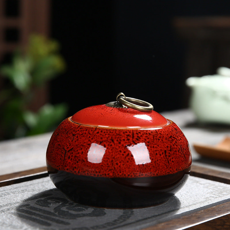 Round Ceramic Tea Jar