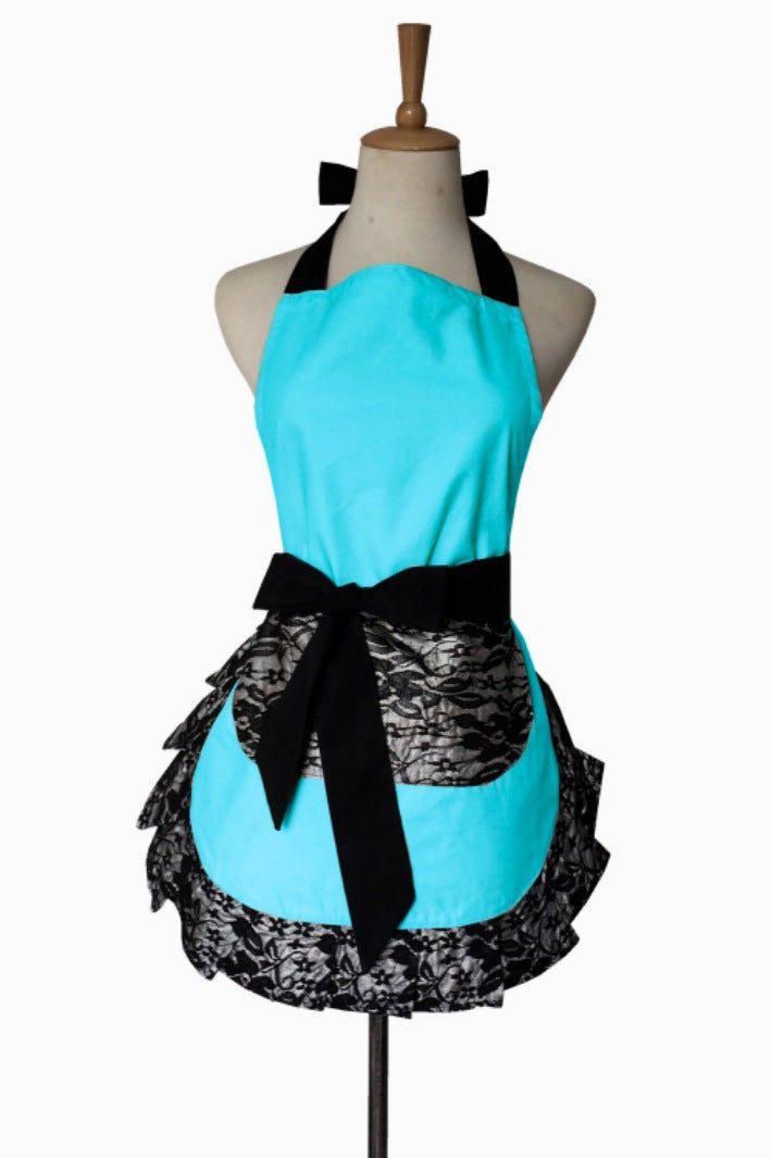 Black Lace Trim Apron