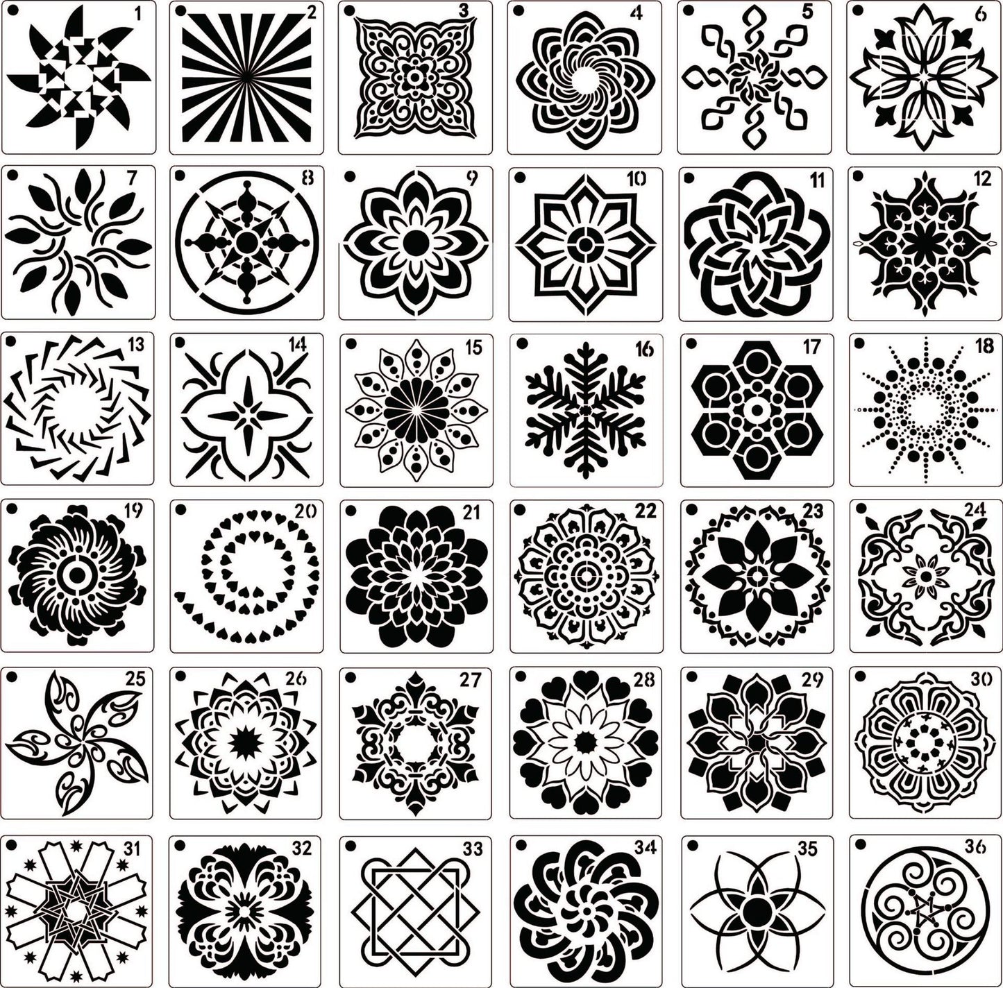 Mandala Dessert Dusting Templates