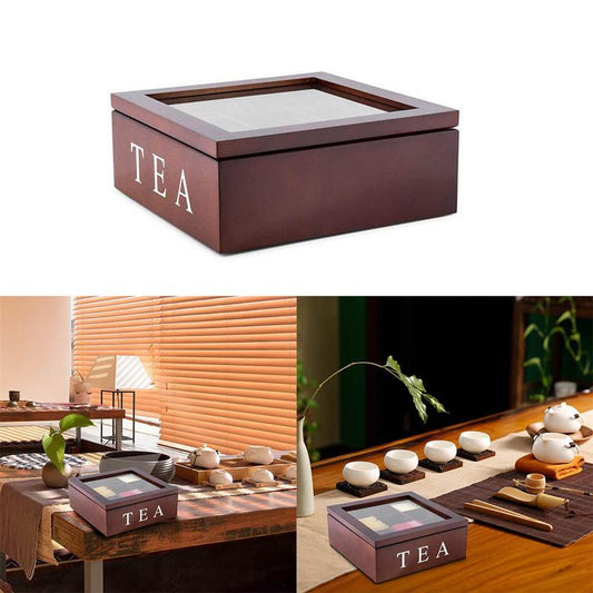 Wooden Tea  Organizer Box