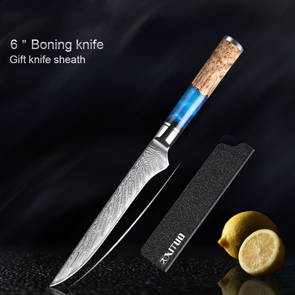 Blue & Tan Marble Japanese Chef's Knife Set