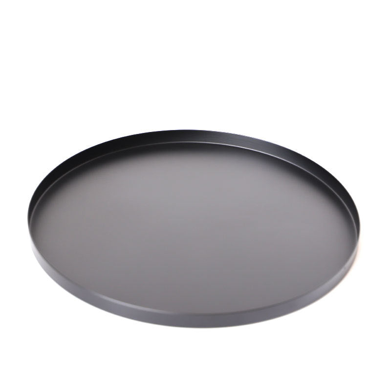 Black Stainless Steel Round Organizer Tray-Serving Tray