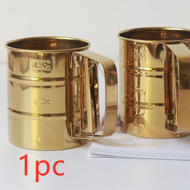 Gold Stainless Steel Flour Sifter