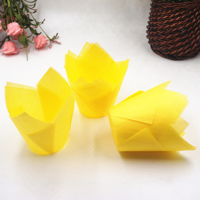 50PC Paper Tulip Cupcake Liners-Muffin Cups