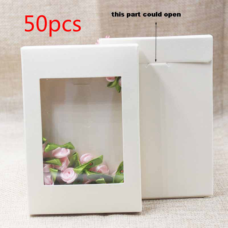 50PCS Colorful Shallow Dessert Boxes with Window