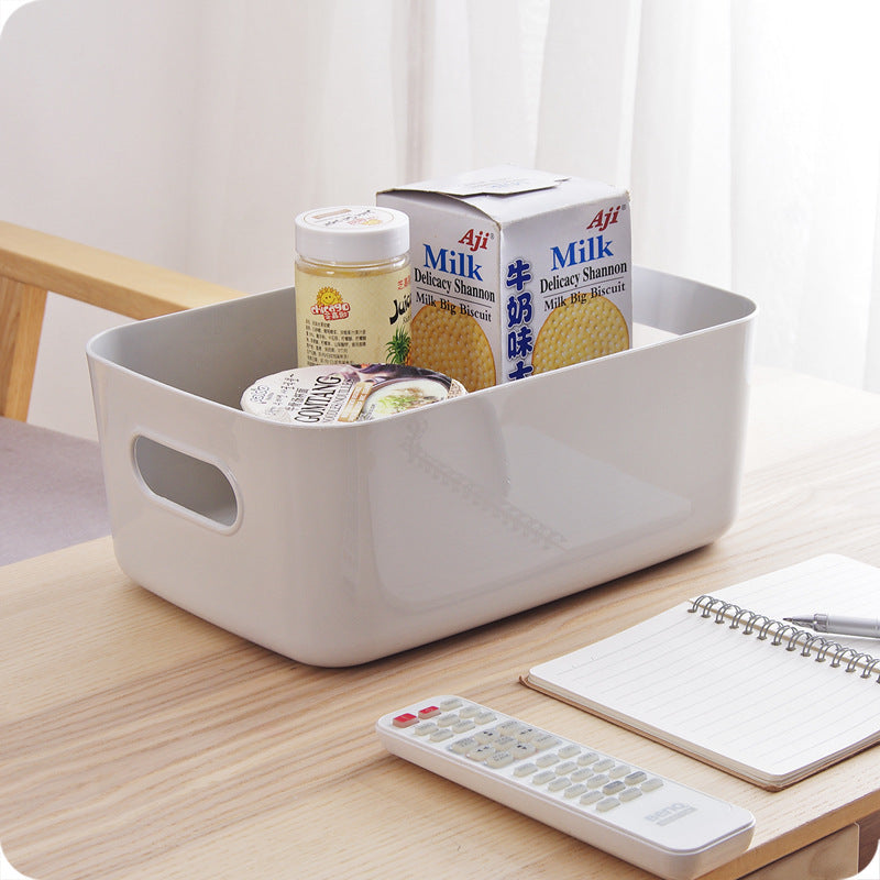 Solid Plastic Storage Bin with Handle