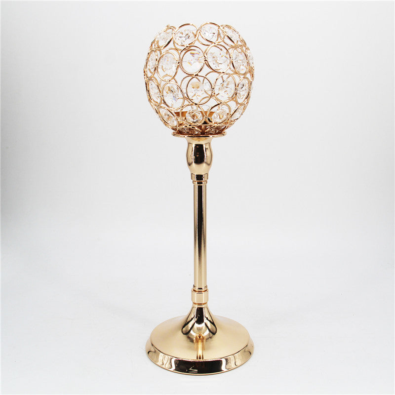 Candle Holder-Golden Crystal