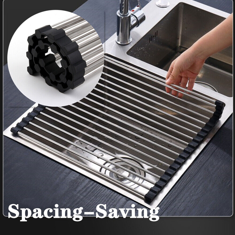 Metal Over-Sink Roll-up Utility Rack